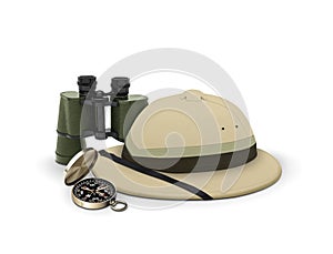 Explorer hat and equipment