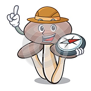 Explorer honey agaric mushroom mascot cartoon