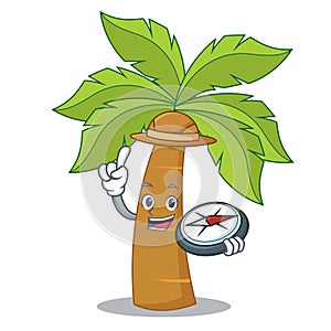 Explorer palm tree character cartoon