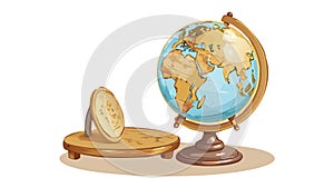 Explorer's Set: Globe, Compass, and Magnifying Glass, vector design Generative AI