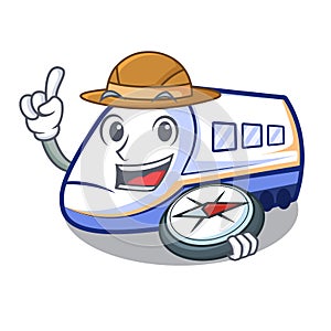 Explorer shinkansen train isolated in the cartoon