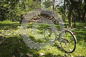 Exploring ancient temples by bike, Anuradhapura, Sri Lanka