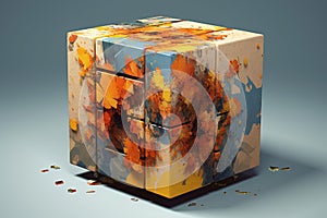 Exploring Artistic Dimensions in a Geometric Cube - Ai Generated