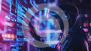 Exploring augmented reality with futuristic user interface elements in a mixed reality environment