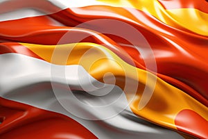Modern Flag Design: Bhutan\'s Twisted Waves in 3D Render with Unreal Engine 5 photo