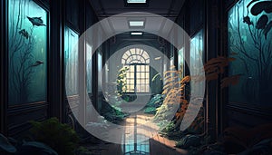 Exploring the biology lab, a student examines specimens