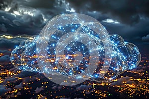 Exploring cloud computing and cybersecurity a 3d illustration of data center technology and storage