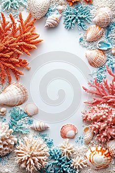 Exploring a colorful coral reef underwater photography of shells and marine life photo