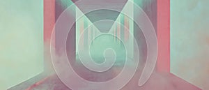 Exploring 3D smoke tunnels and vortexes in an abstract surreal world photo