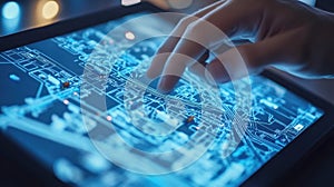 Exploring digital maps on a touchscreen device