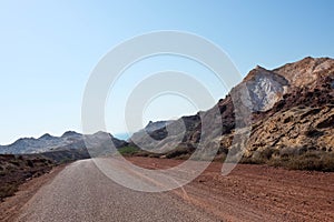 Exploring the dirt roads of the beautiful island of Hormuz, Hormozgan Province, in Iran. Driving around colourful landscapes