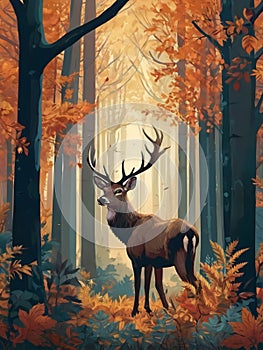 Exploring the Ethereal Observing the Intricate Dynamics of a Deer\'s Journey Through the Enchanted