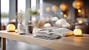 Exploring the Future of E-Learning: A Book and a Cup Symbolizing Knowledge and Growth in Education