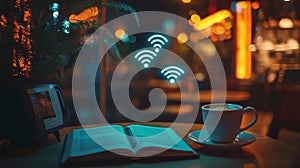 Exploring the Future of E-Learning with a Cup of Coffee and an Open Book on a Table