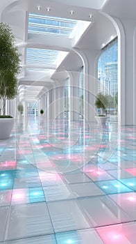 Exploring the Future of Education in a Modern Hallway of Technology and Innovation