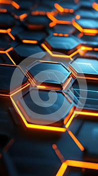 Exploring glowing hexagon patterns, a vibrant abstract design