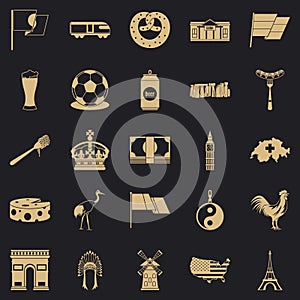 Exploring icons set, simple style