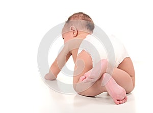 Exploring Infant Baby Boy Crawling