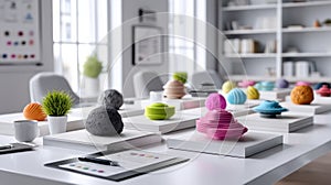 Exploring the Intersection of Science, Technology, and Innovation Through a Vibrant Display of Colorful Objects