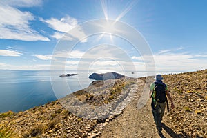 Exploring the Island of the Sun, Titicaca Lake, Bolivia