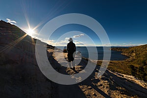 Exploring the Island of the Sun, Titicaca Lake, Bolivia