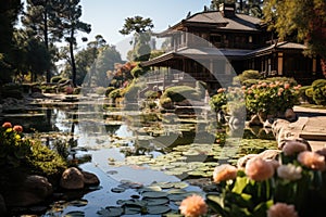 Exploring the Japanese Garden in Van Nuys photo - stock photo concepts