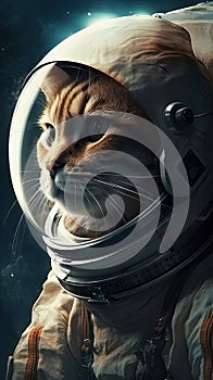 Exploring Outer Space: A Cat Astronaut\'s Adventure . Perfect for Posters and Web Design.