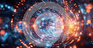 Exploring quantum computing concepts with superposition and entanglement visuals. Generative AI