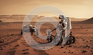 Exploring the Red Planet: solo astronaut, trusty rover Creating using generative AI tools