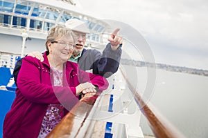 Exploring Senior Couple Enjoying The Deck of a Cruise Ship