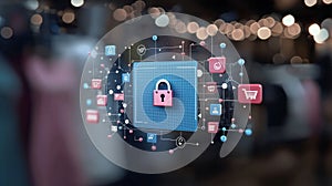 Exploring the Significance of Security in E-commerce with Padlock Symbols for Digital Payments Safety photo
