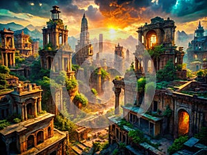 Exploring Times Tapestry A Visual Journey Through Ancient Ruins and Modern Metropolises in Architectural Photography photo