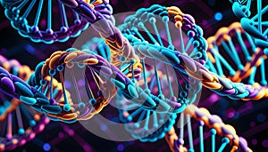 Exploring the Vibrant Landscape of DNA: A 3D Visualization of Genetic Code