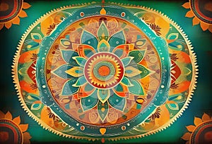 Exploring Vibrant Mandala Art with Ancient Vedic Influence photo