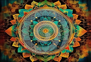 Exploring Vibrant Mandala Art with Ancient Vedic Influence photo