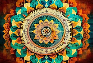 Exploring Vibrant Mandala Art with Ancient Vedic Influence photo