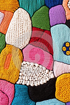 Exploring the vibrant textures of global textiles in a handmade abstract composition