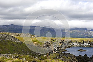 Exploring the Volcanic coastline sea cliffs nesting site