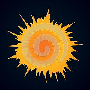 Explosion animation. Animation for game of the explosion effect. Cartoon animation for game. Exploding effect. Hand