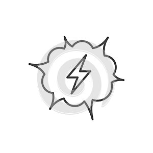 Explosion or bang line outline icon