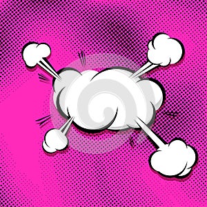 Explosion bang steam pop-art speak bubble cloud