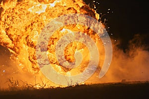 Explosion with big fireball 01 photo