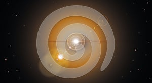 Explosion on a black background. Vector glowing light effect. Lens flare effect