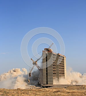 Explosion of building