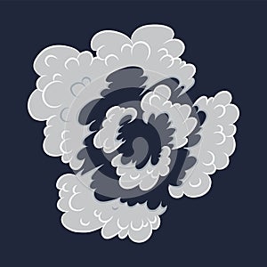 Explosion. Cartoon bomb explode effect with smoke effect. Comic boom vector illustration. Clipart element for game