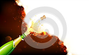 Explosion of Champagne Bottle