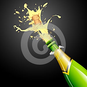 Explosion of Champagne Bottle Cork