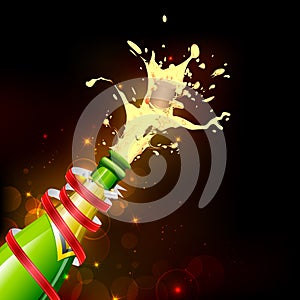 Explosion of Champagne Bottle Cork