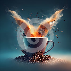 Coffee cup explosion
