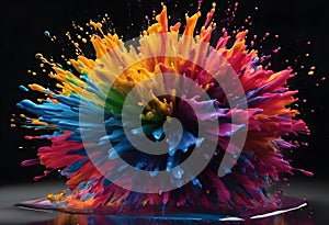 Explosion of colored water
